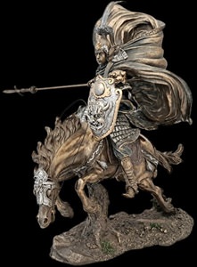 Zhao Yun bronzefigur fra Veronese til hest med spyd og skjold